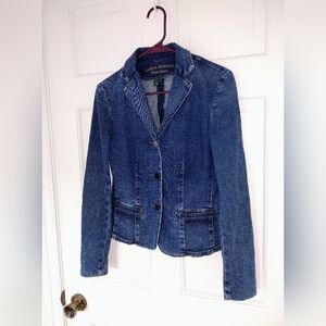 Vintage Blue Jean Jacket Blazer Ralph Lauren
